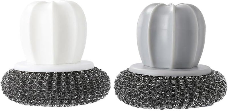 2Pcs Cactus Design Dish Brush Set Non Slip Handle Kitchen Scrubber Random Color - Image 1